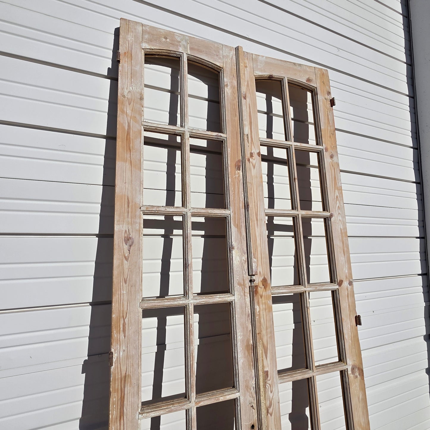 Pair of 10 Lite Distressed Antique French Doors