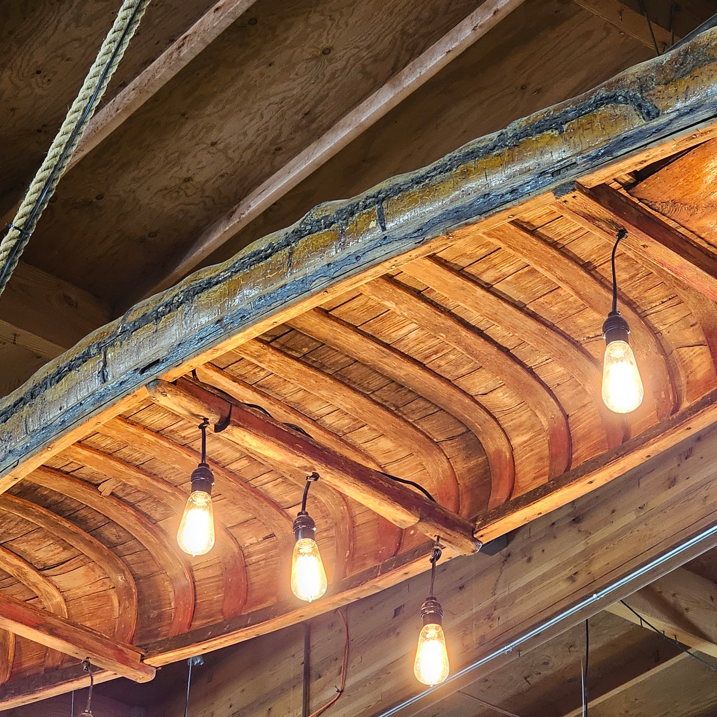 Repurposed Antique Birch Bark Canoe