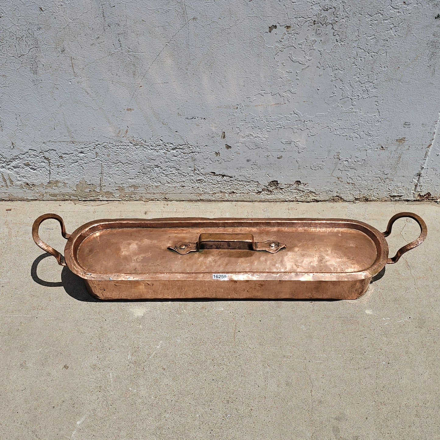 Large French Copper Poacher with Lid