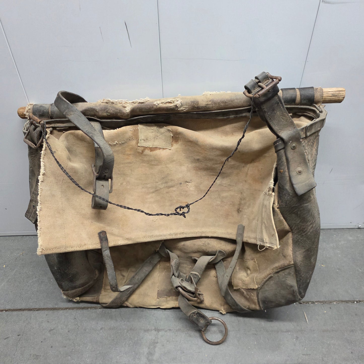 Canvas and Leather Military Pack Bag