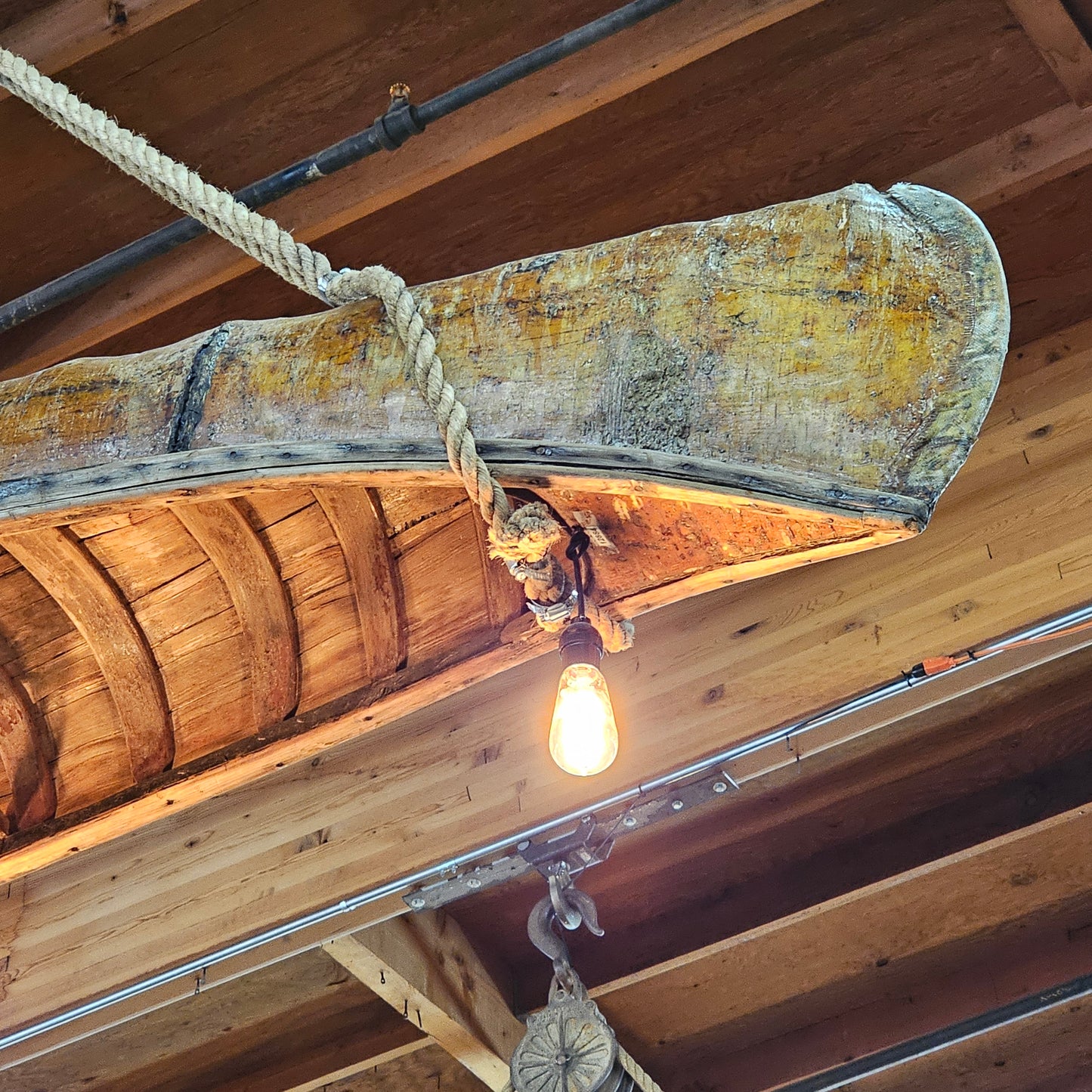 Repurposed Antique Birch Bark Canoe