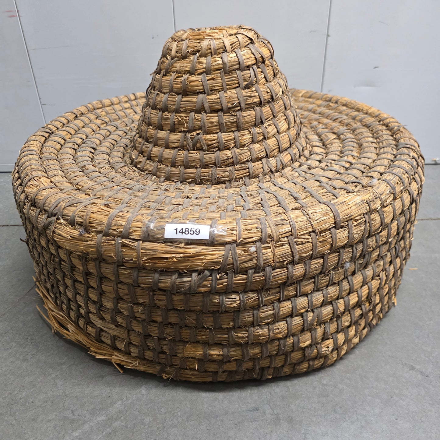 Woven Straw Bee Skep Basket