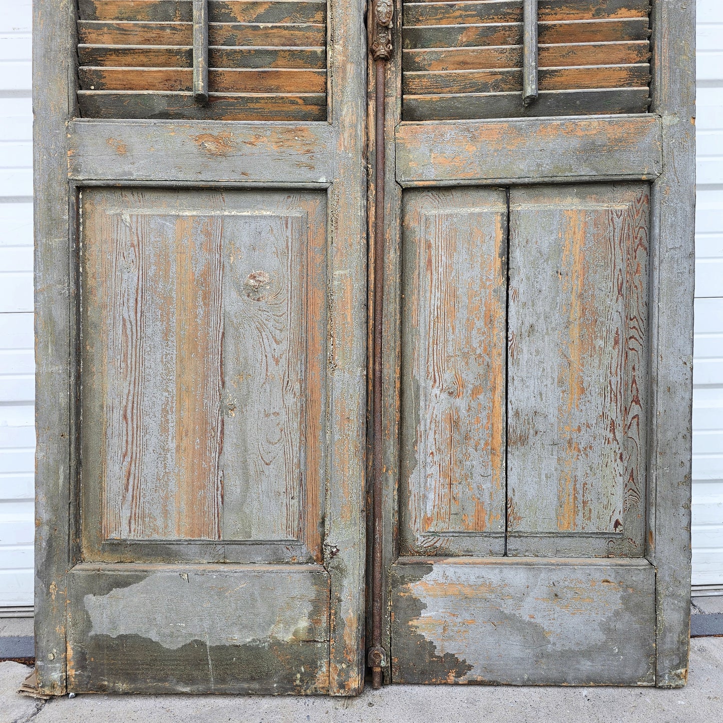 Pair of Tall French Wood Shutters