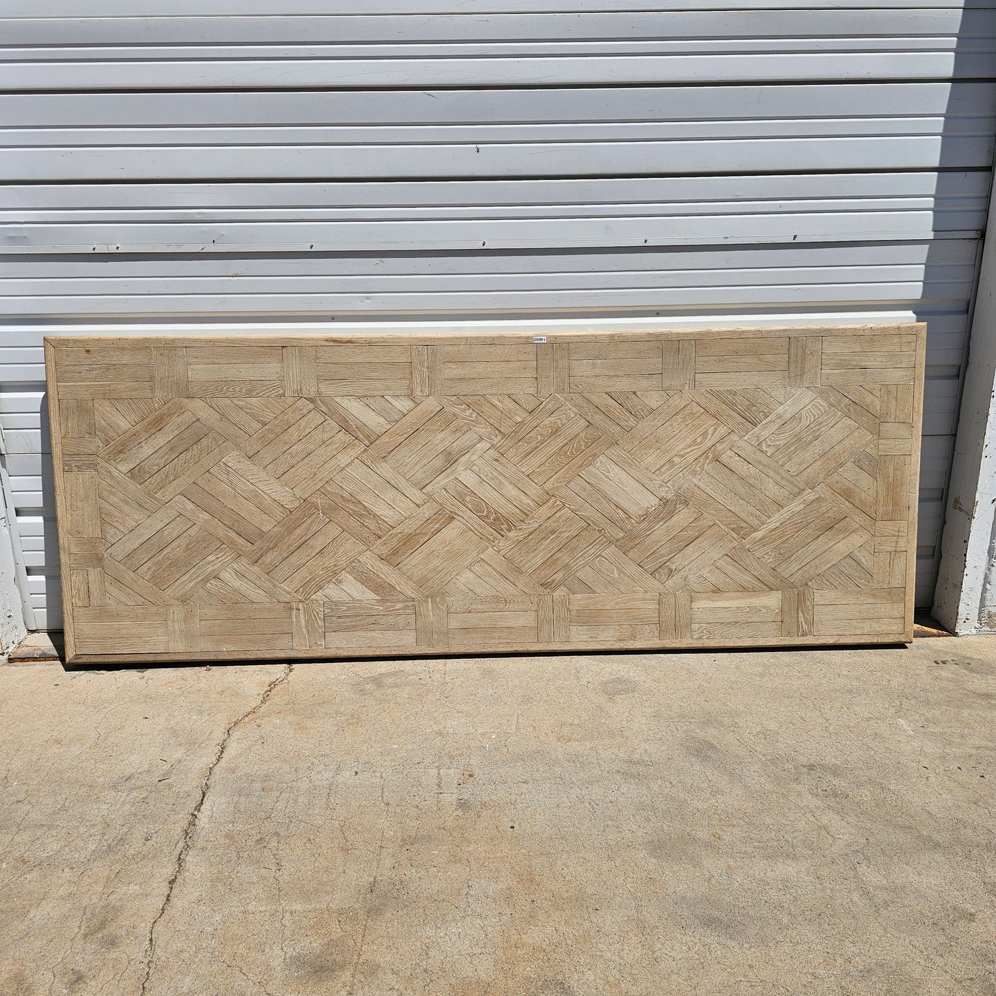 9 ft Washed Parquet Wood Dining Table Top