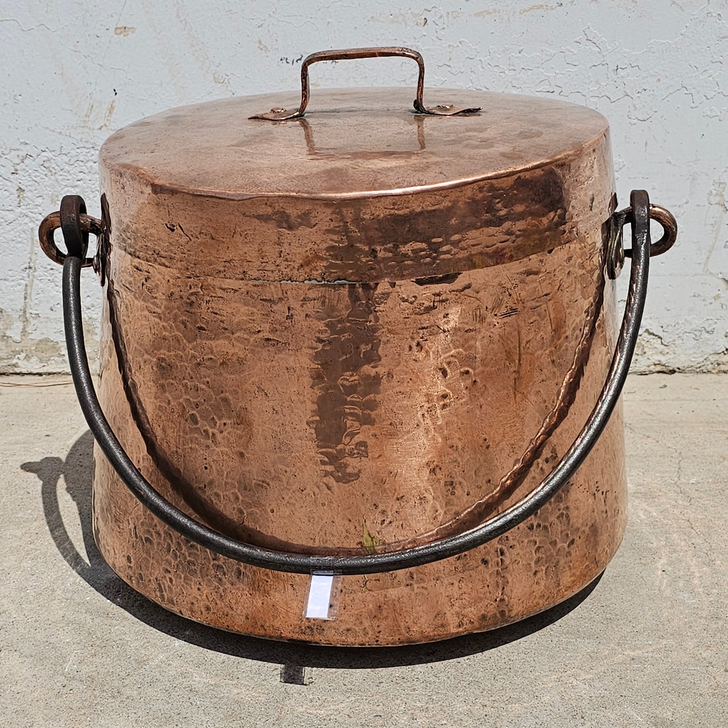French Copper Iron Handled Cauldron