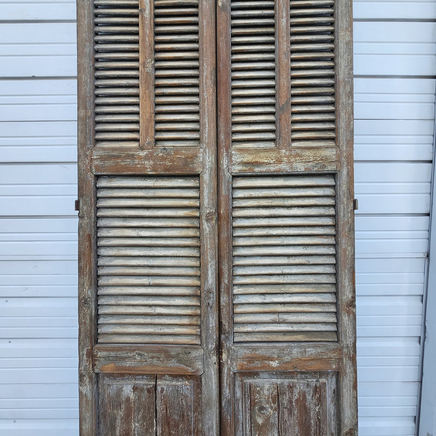 Pair of Tall French Wood Shutters