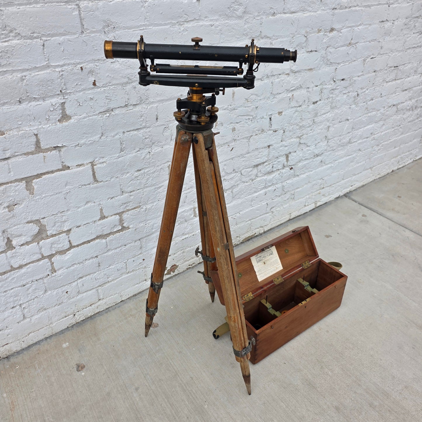 Vintage Buff and Buff Transit Level in Original Case with Tripod (Architectural)