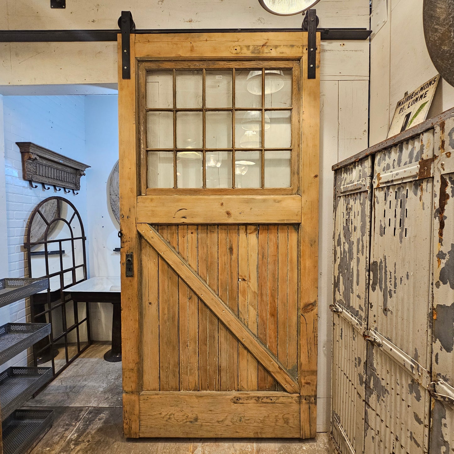 Single Stripped 15 Lite Antique Carriage/Barn Door