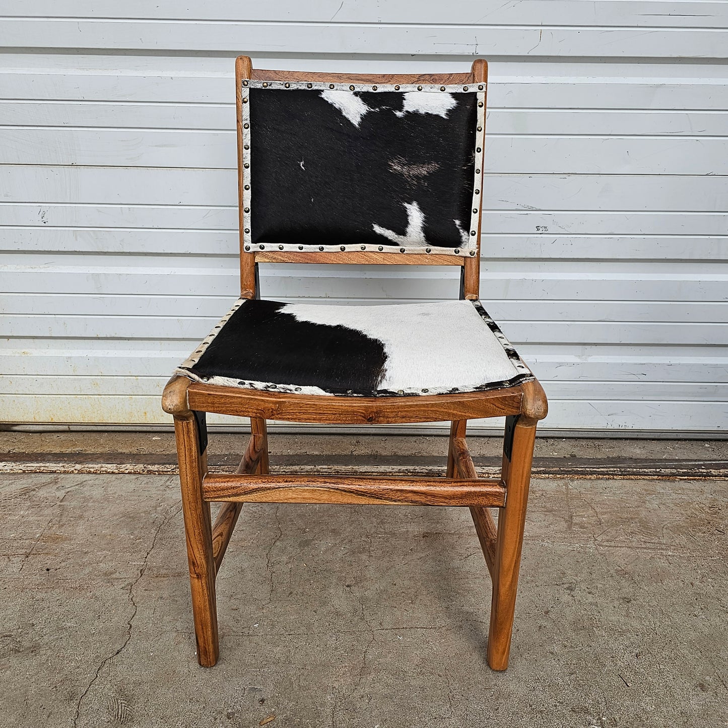 Wood Chair With Upholstered Hide Seat