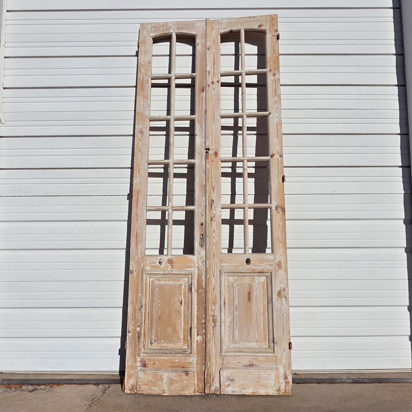 Pair of 10 Lite Distressed Antique French Doors