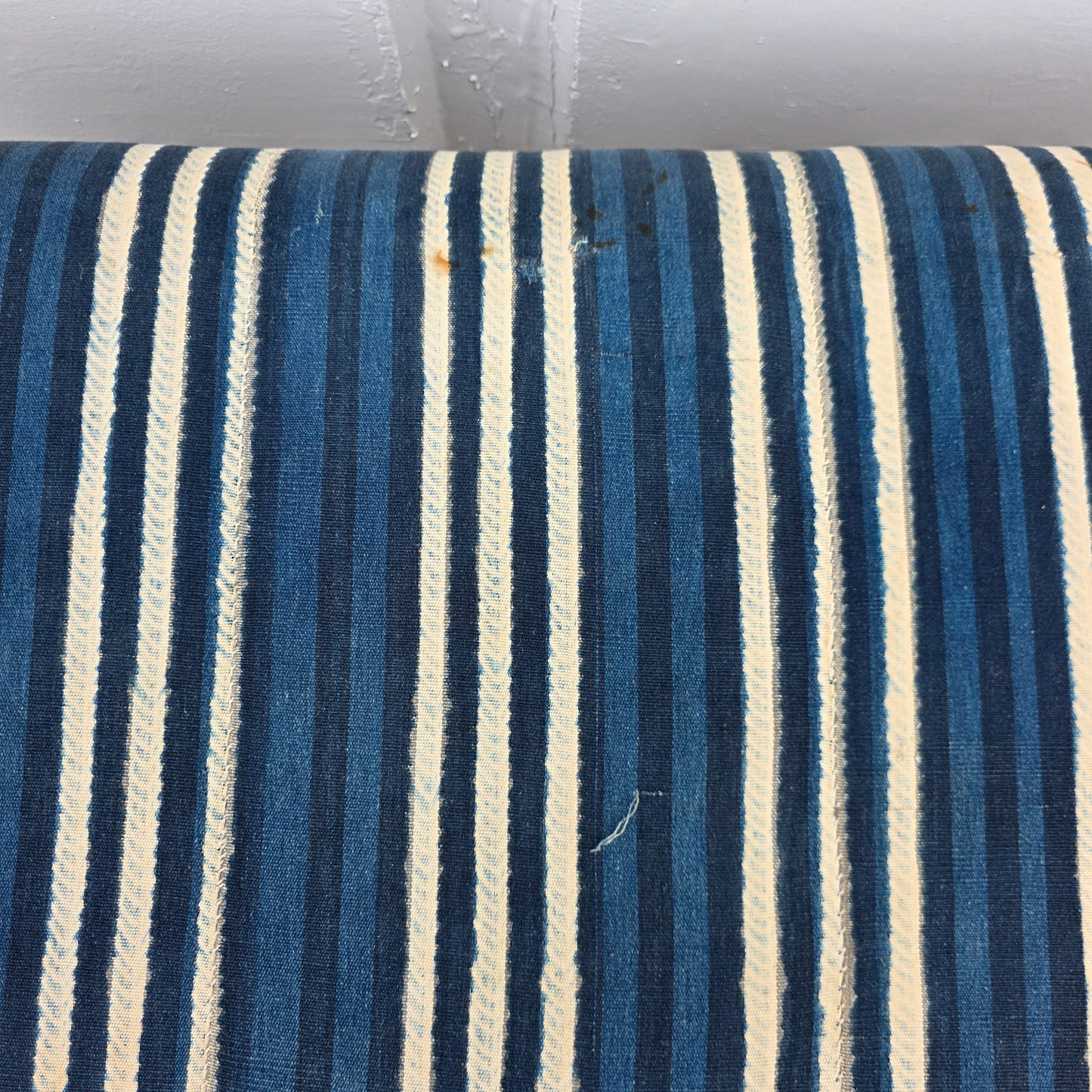 Raisin Box Ottoman with Blue Batik Top