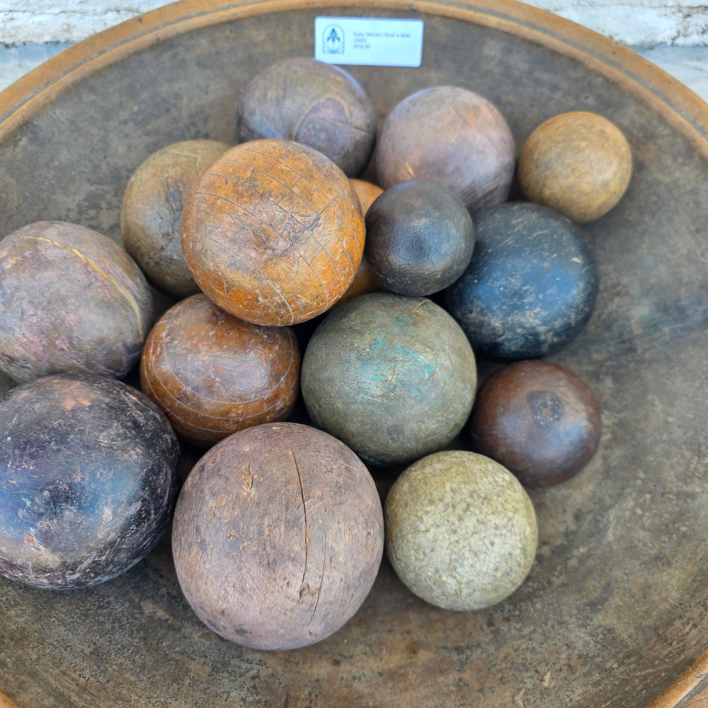 Early Wooden Bowl w/Wooden Balls