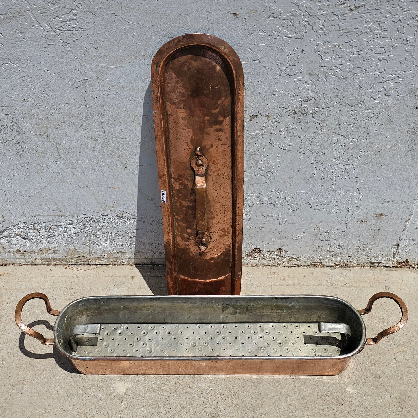 Large French Copper Poacher with Lid