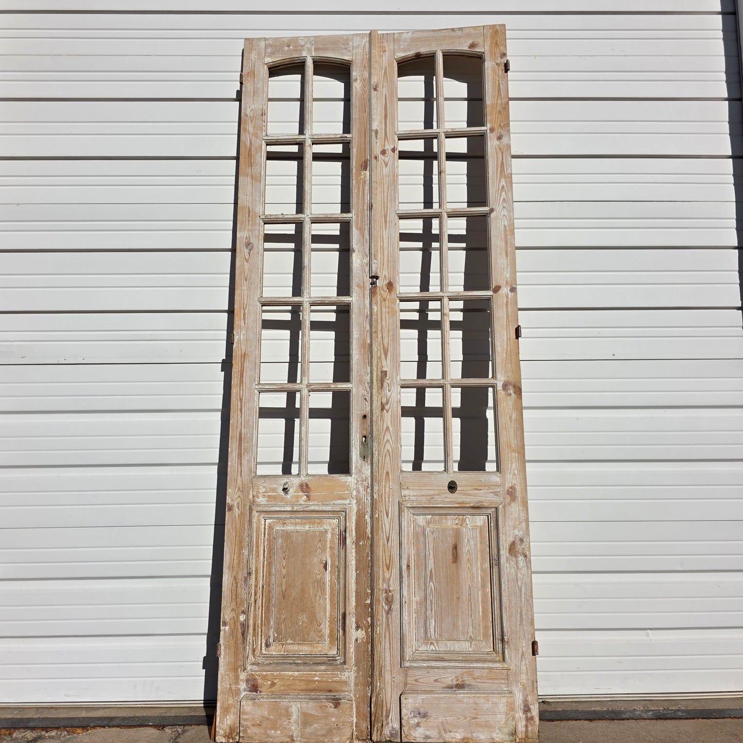 Pair of 10 Lite Distressed Antique French Doors