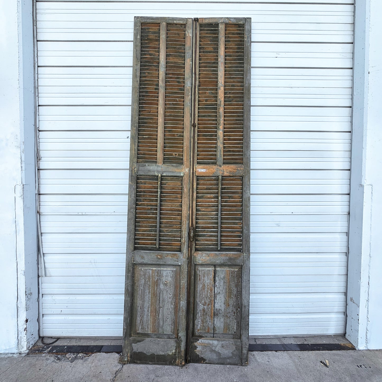 Pair of Tall French Wood Shutters