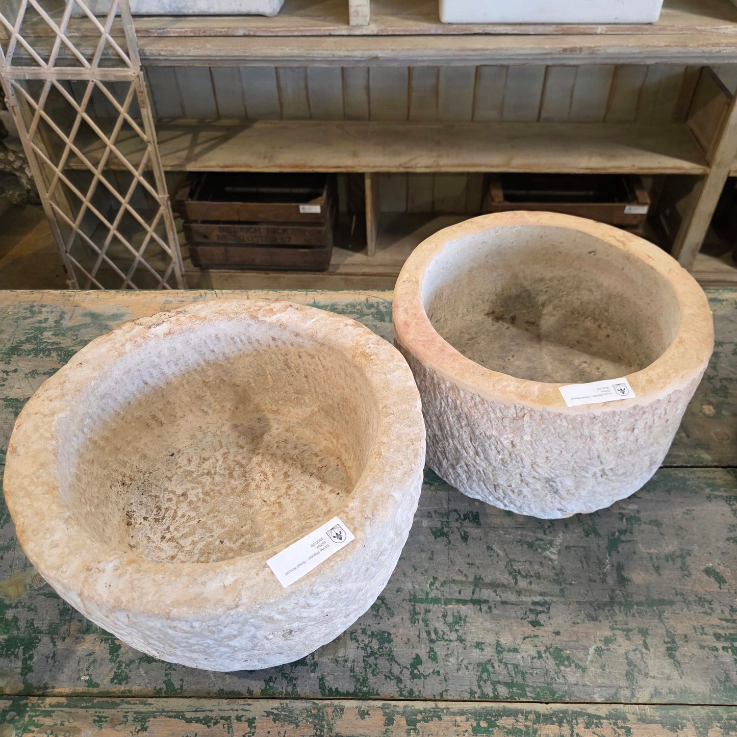 Small Round Stone Sink/Planter