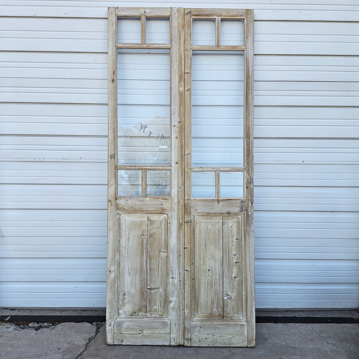 Pair of Wood Doors w/5 Glass Lites
