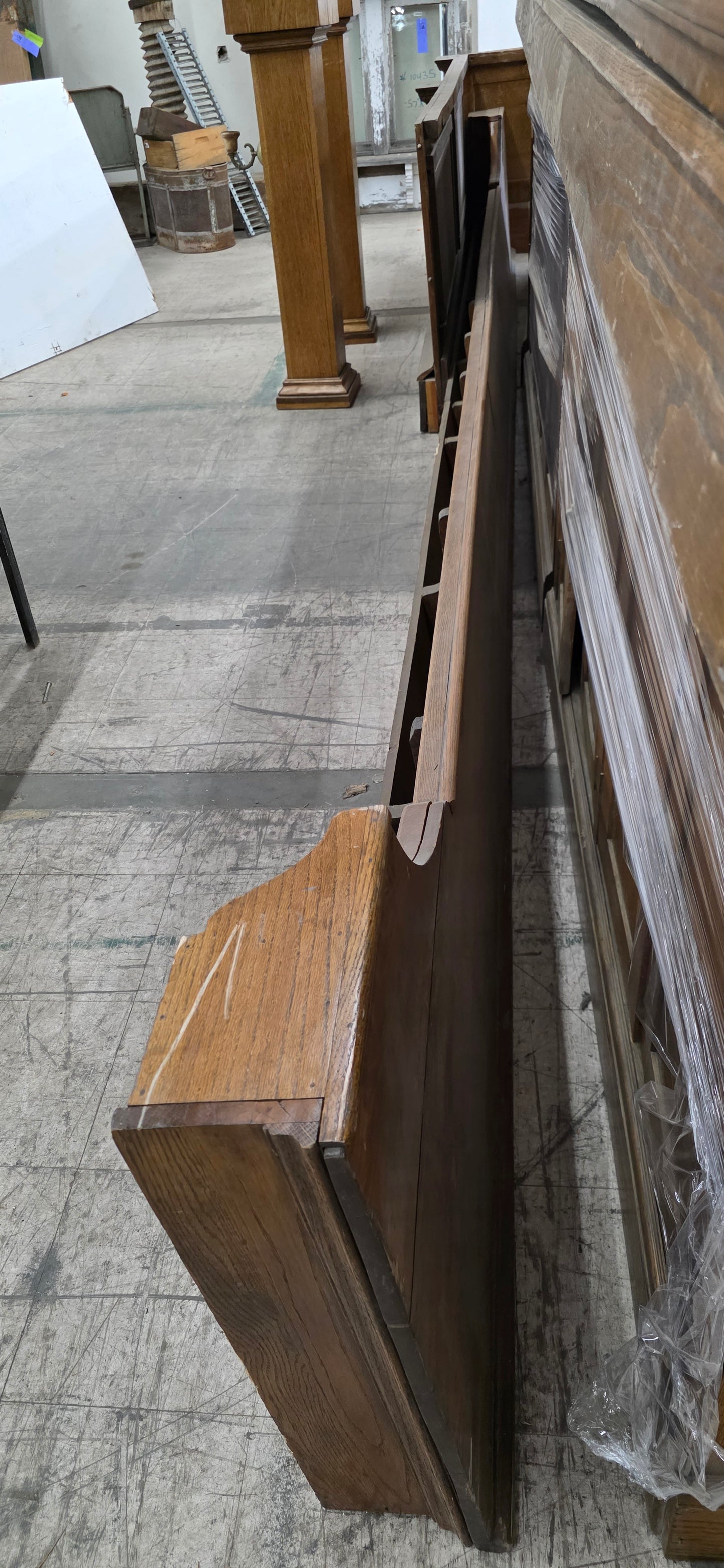 Antique Speakeasy Oak Bar and Backbar Cabinet