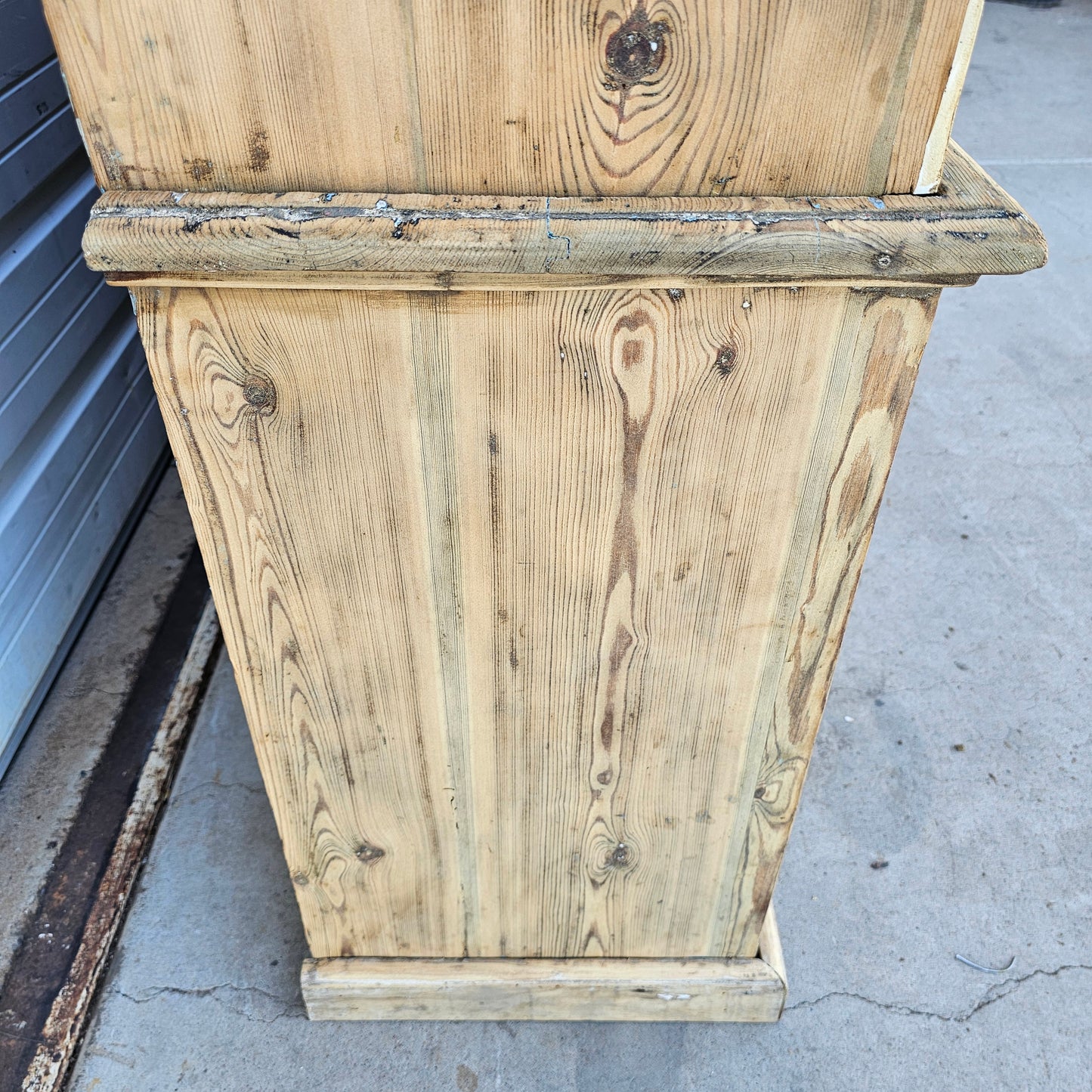 Antique 3-Section Wood Display Cabinet