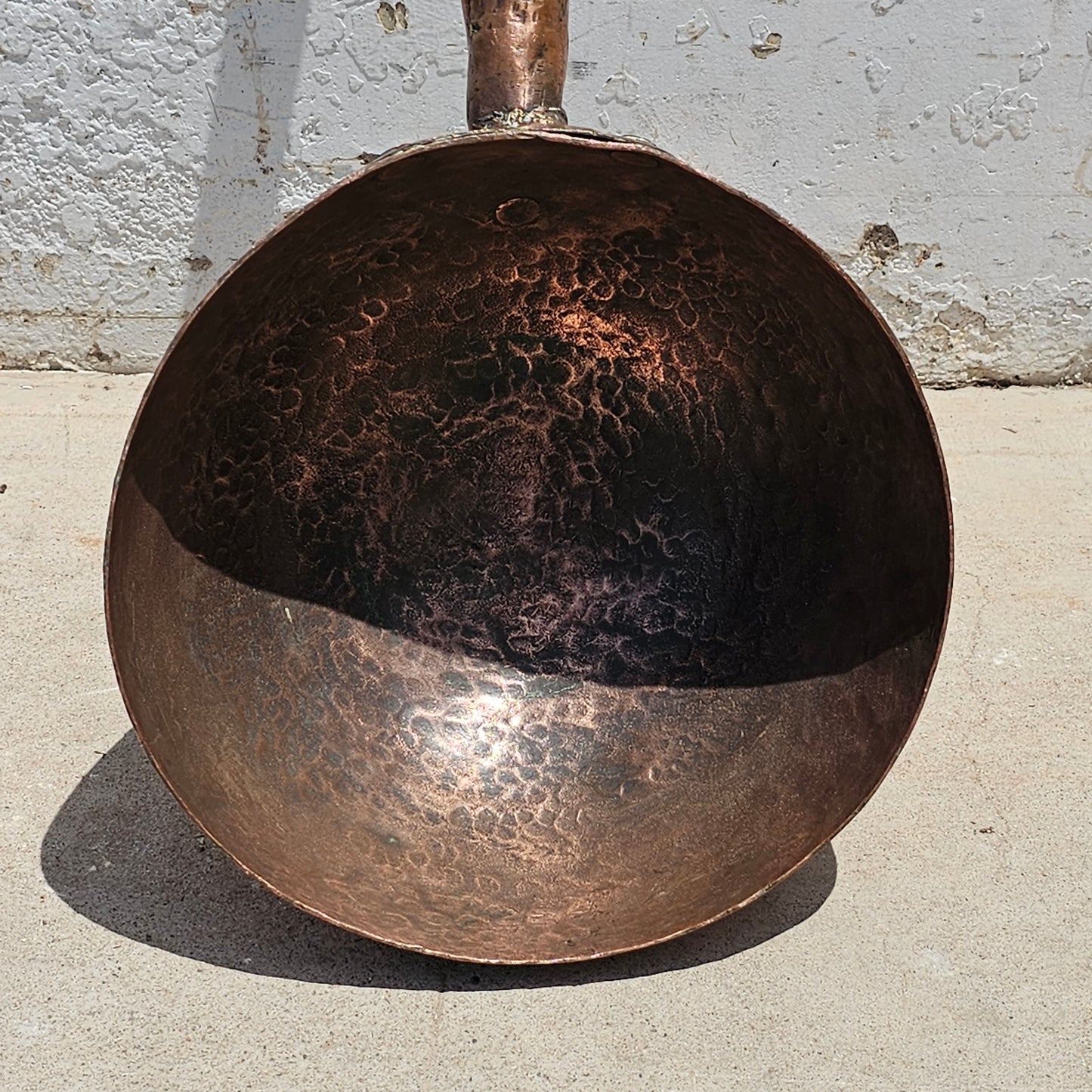 Large Copper Ladle with Wooden Handle