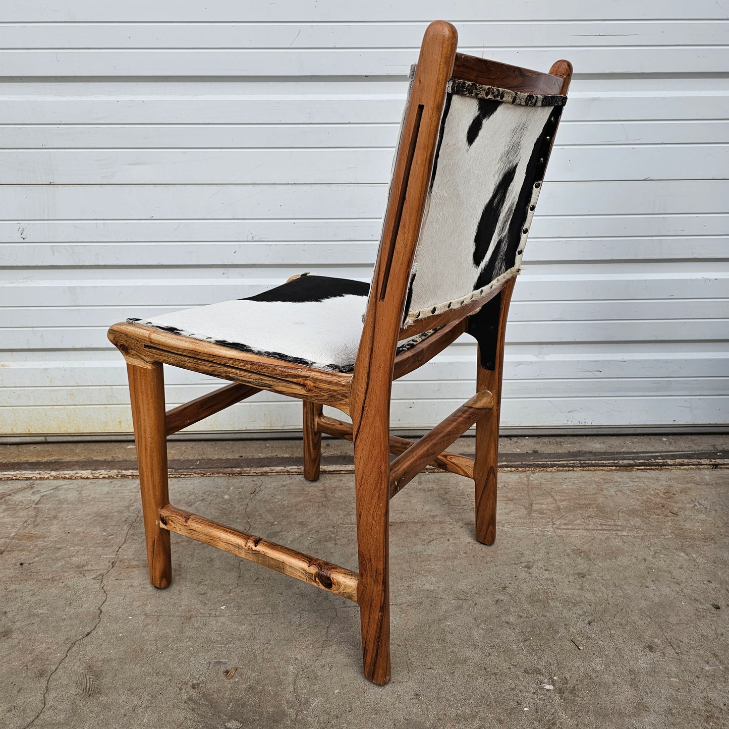 Wood Chair With Upholstered Hide Seat