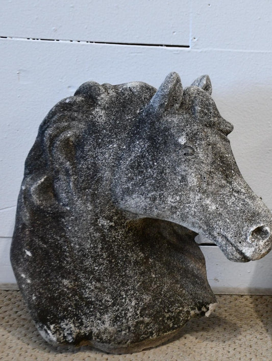 Concrete Horse Head Statue