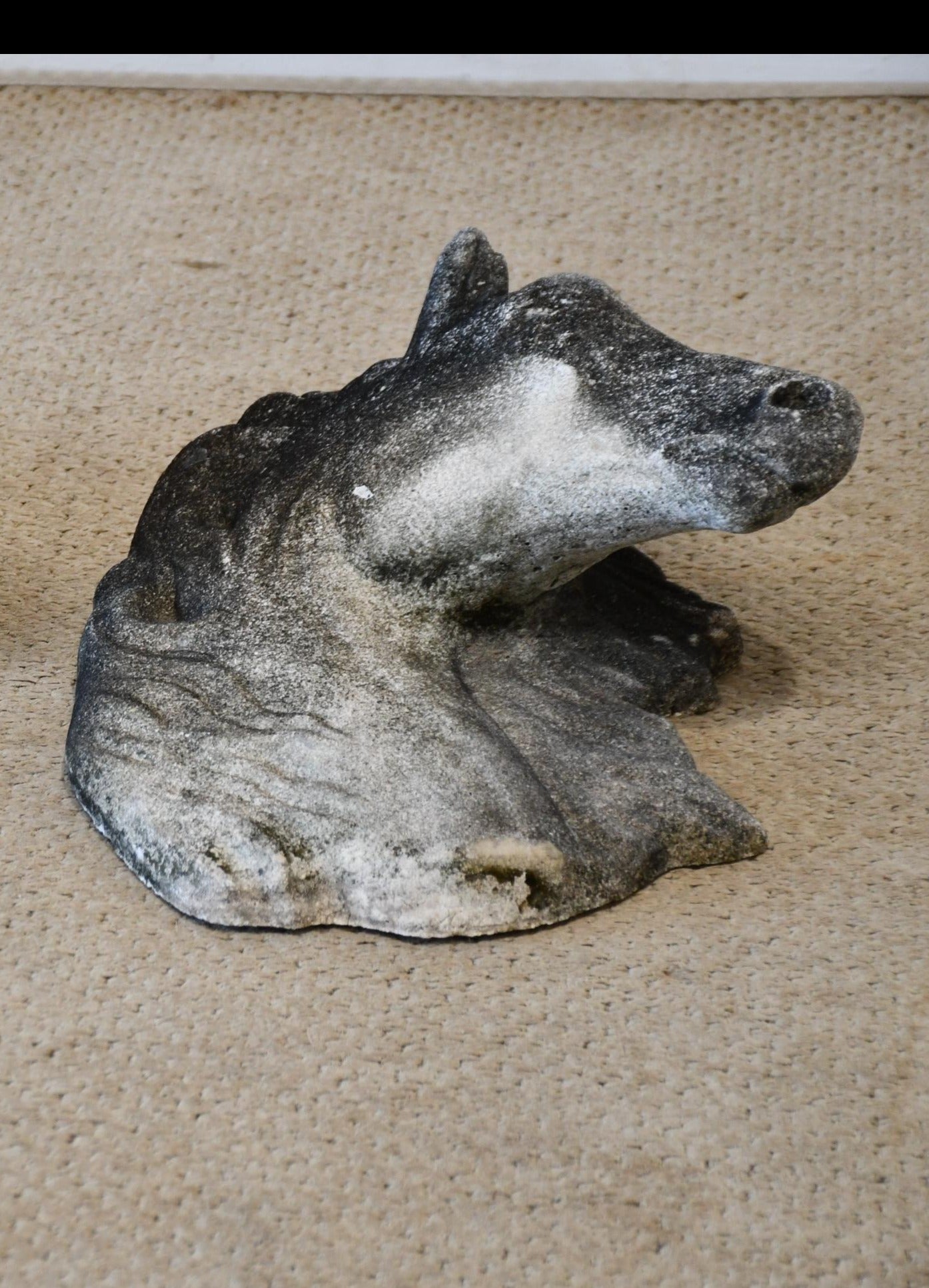 Concrete Horse Head Statue