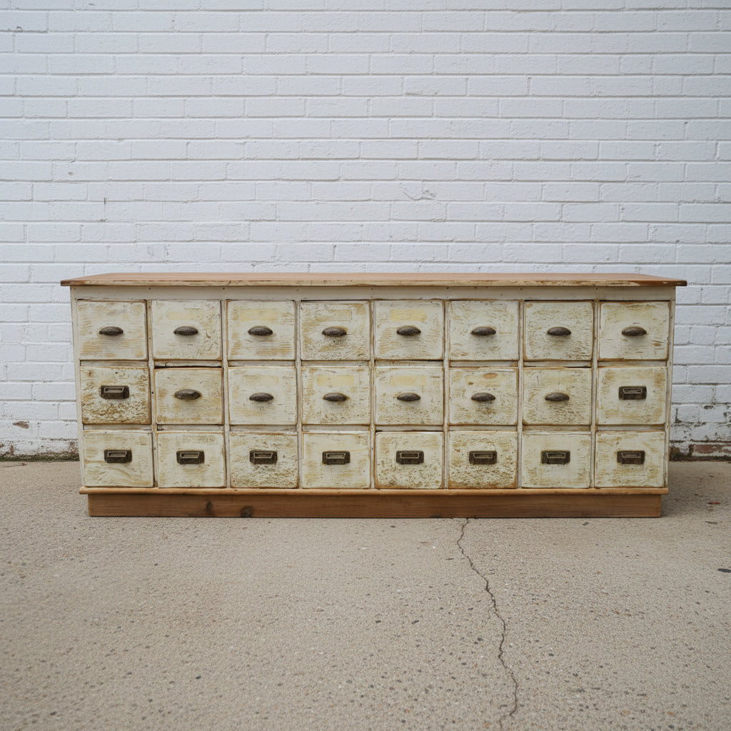 Antique General Store Painted Apothecary Cabinet