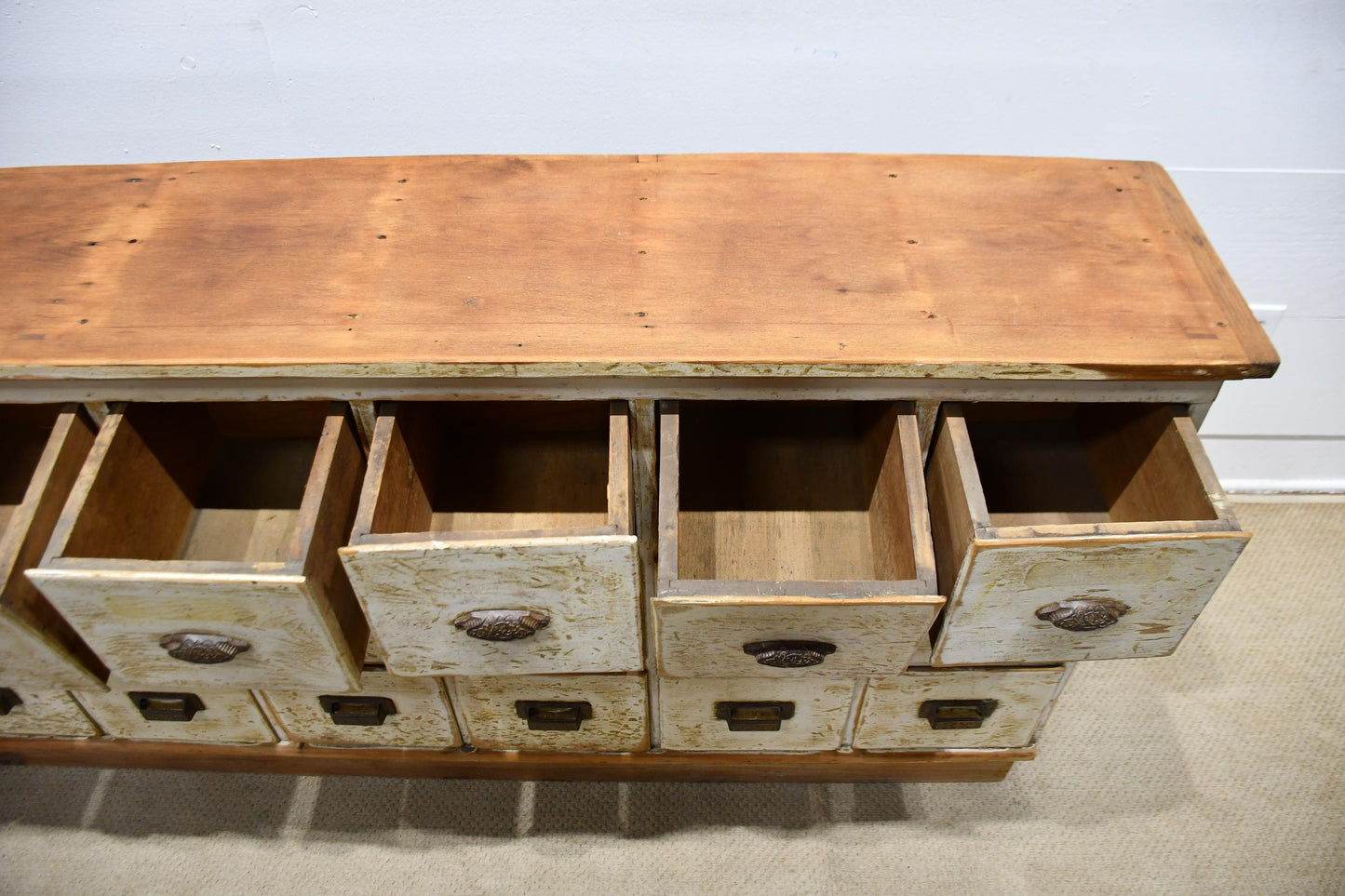 Antique General Store Painted Apothecary Cabinet