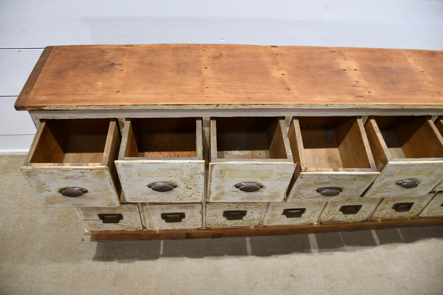 Antique General Store Painted Apothecary Cabinet