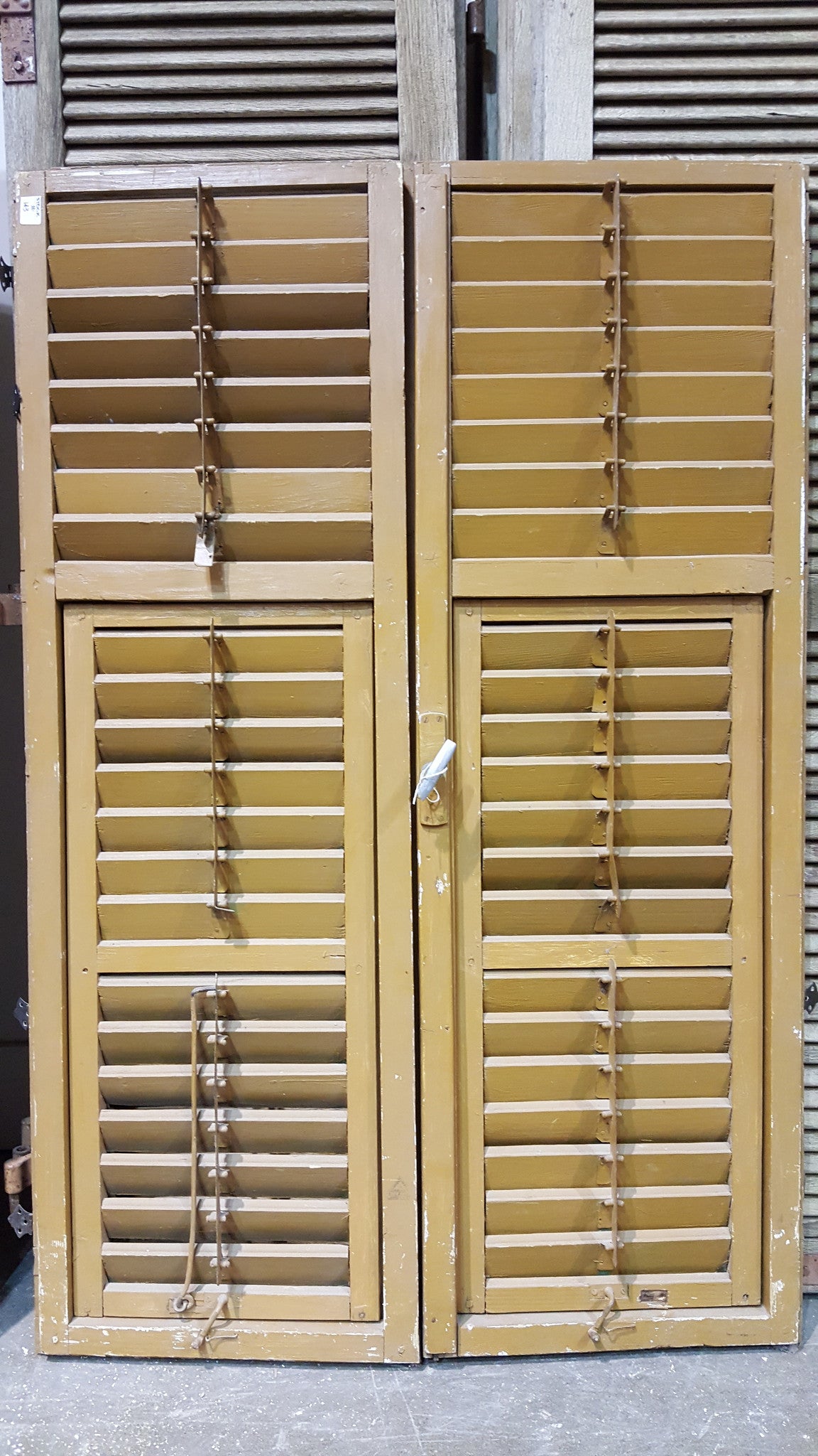 Pair of Mustard Wooden Shutters