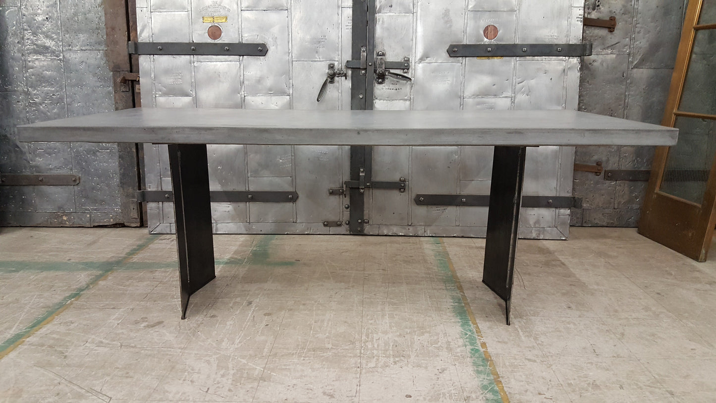 Industrial Concrete & Iron Dining Table