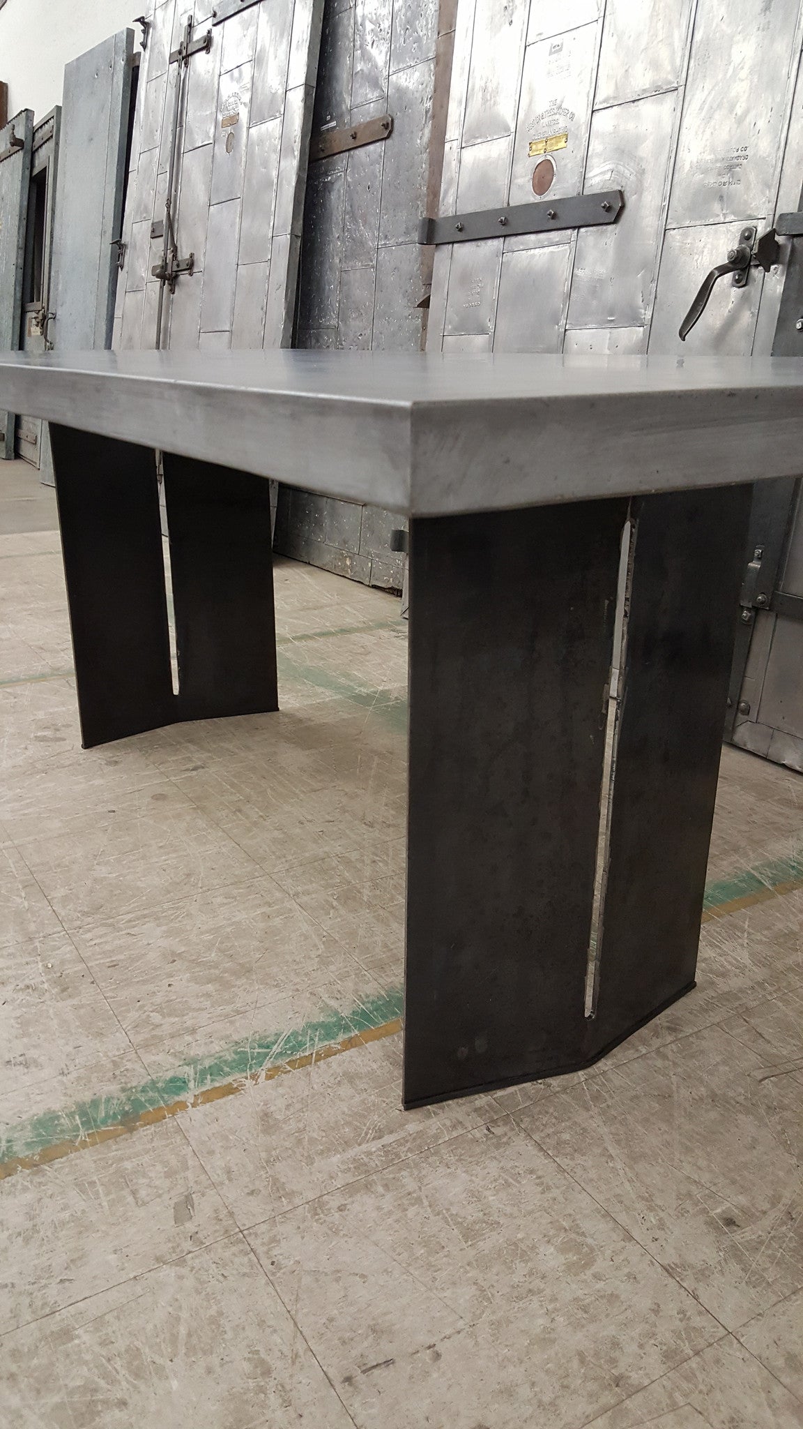 Industrial Concrete & Iron Dining Table