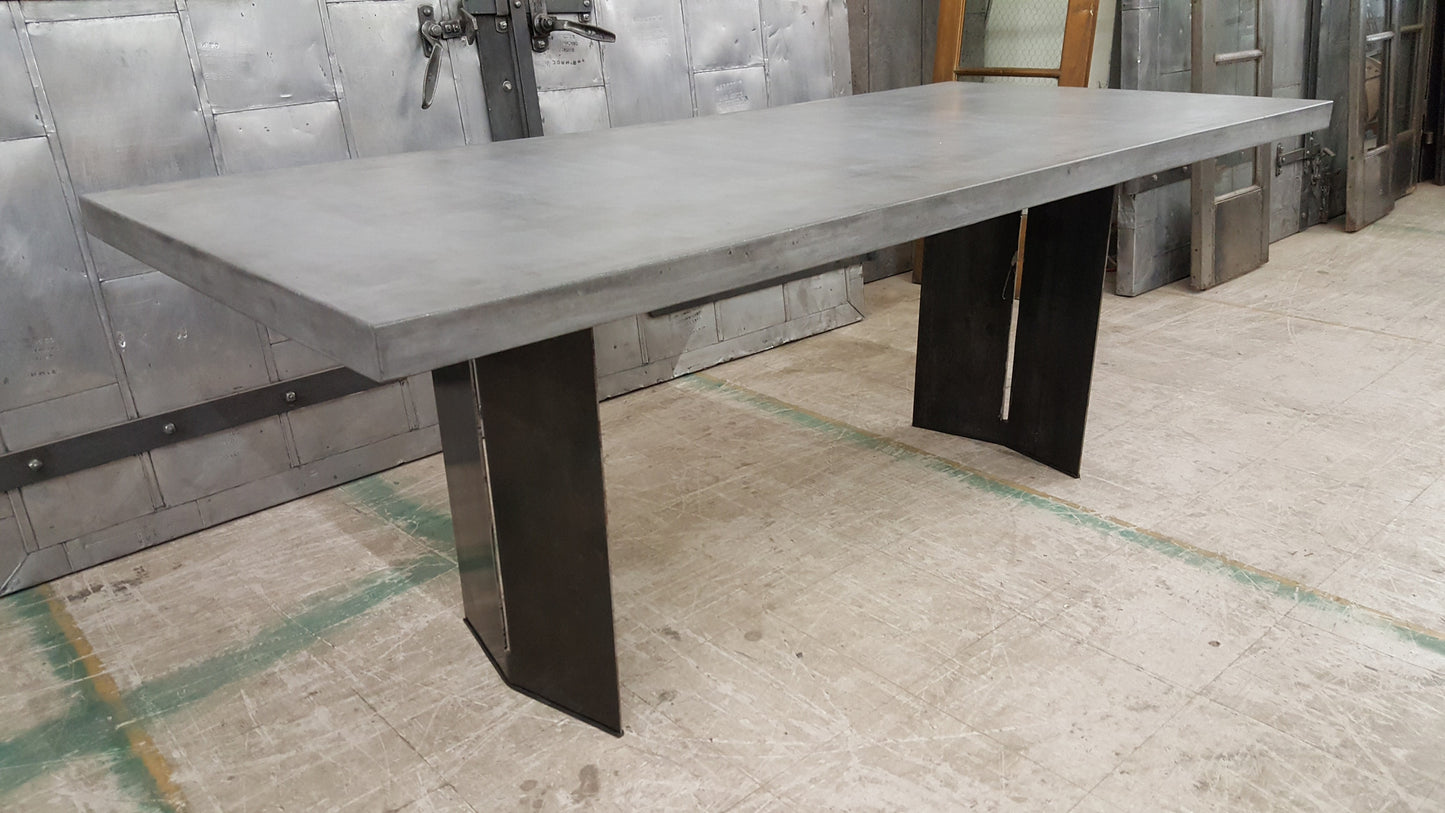 Industrial Concrete & Iron Dining Table