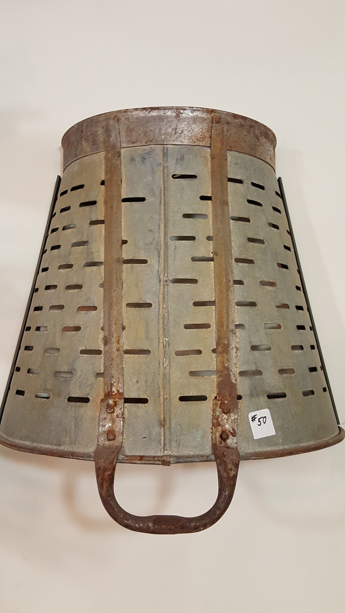 Repurposed Olive Bucket Wall Sconce