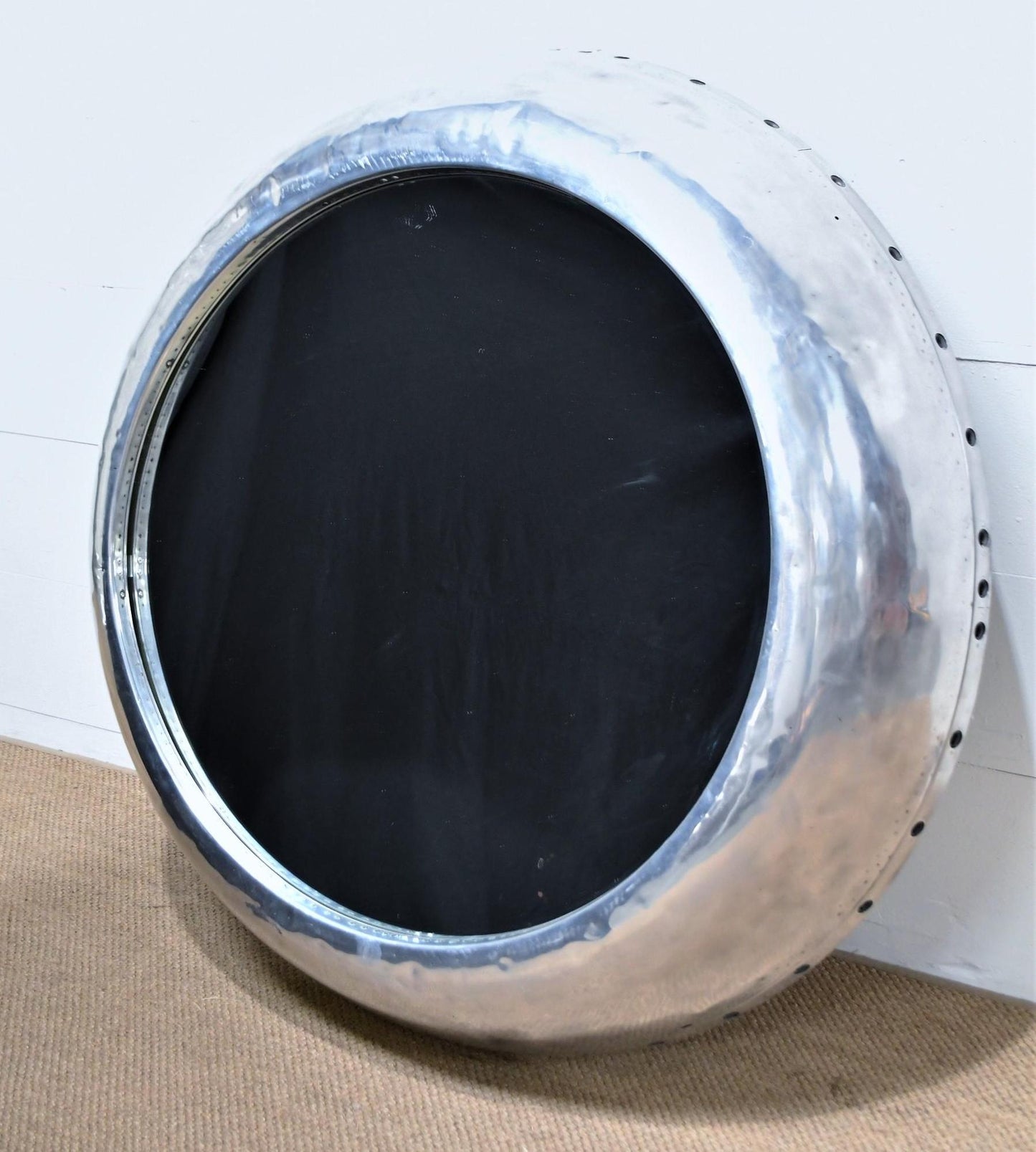 Industrial Repurposed Aviation Round Mirror