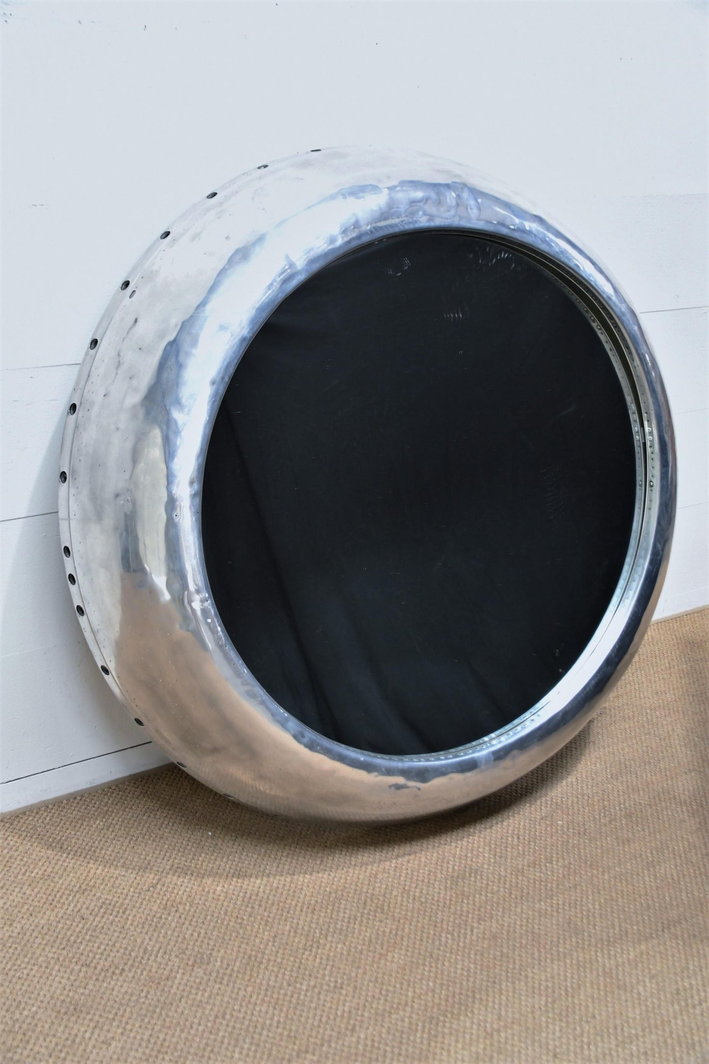 Industrial Repurposed Aviation Round Mirror