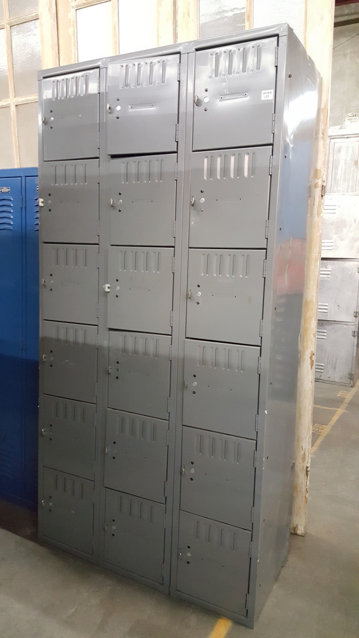 Set of 18 Gray Lockers