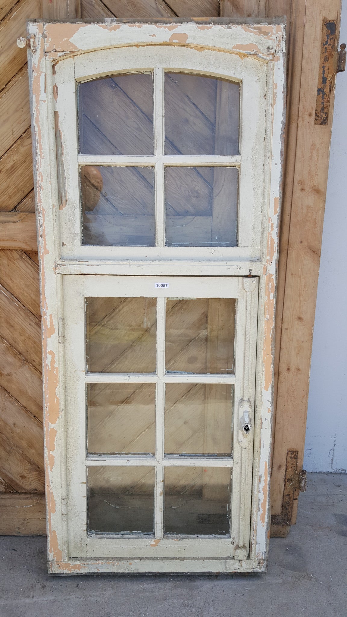 Rectangle 10 Pane White Wood Window with Transom