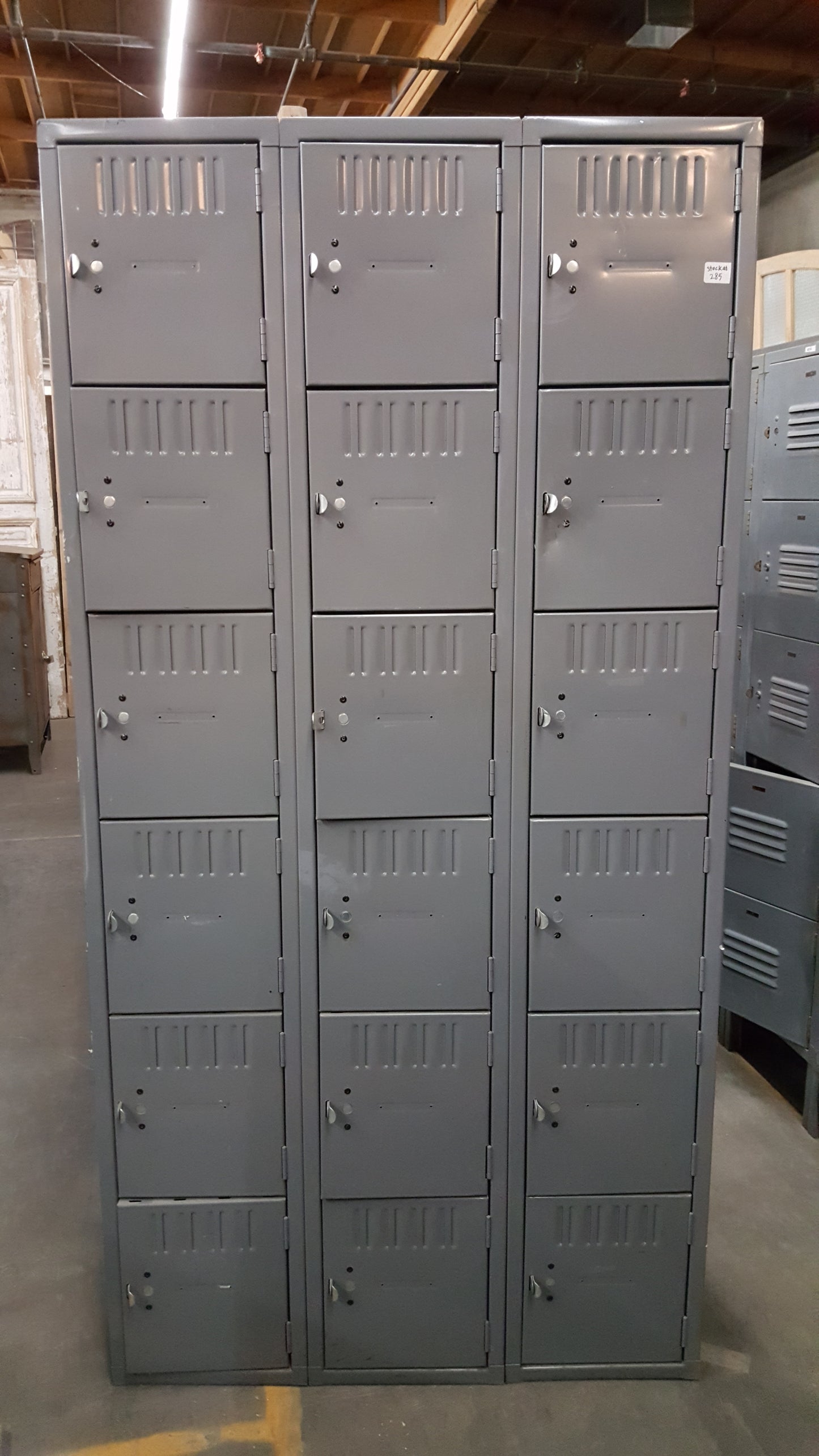 Set of 18 Gray Lockers