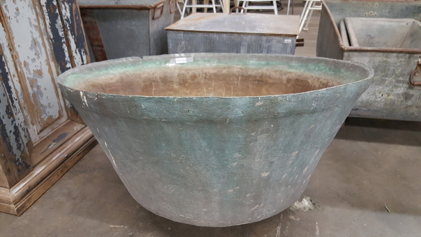 Large Iron Bowl Planter