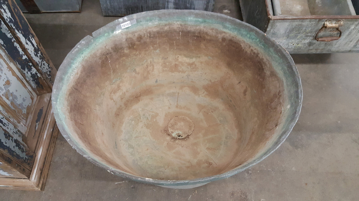Large Iron Bowl Planter