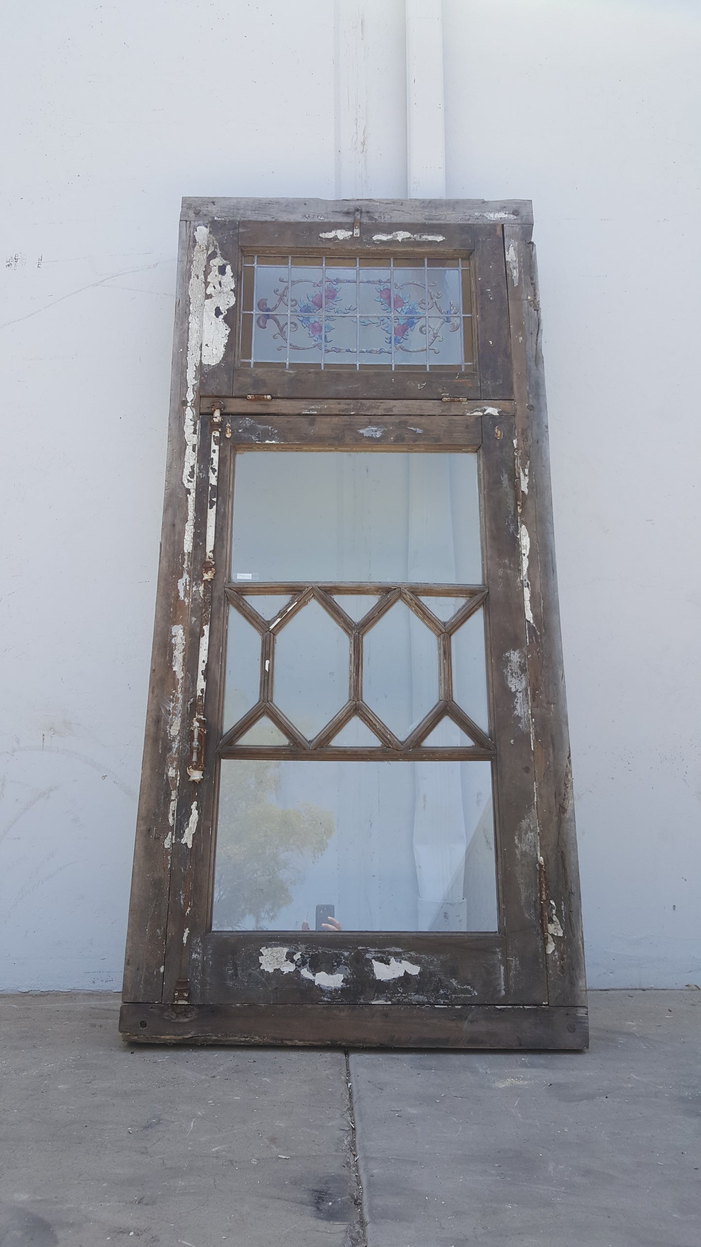 Rectangle 4 Diamond Pane Wood Window