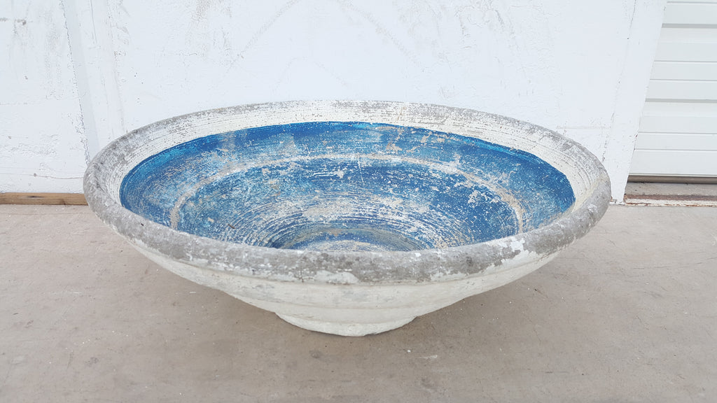 Blue French Concrete Bowl/Planter