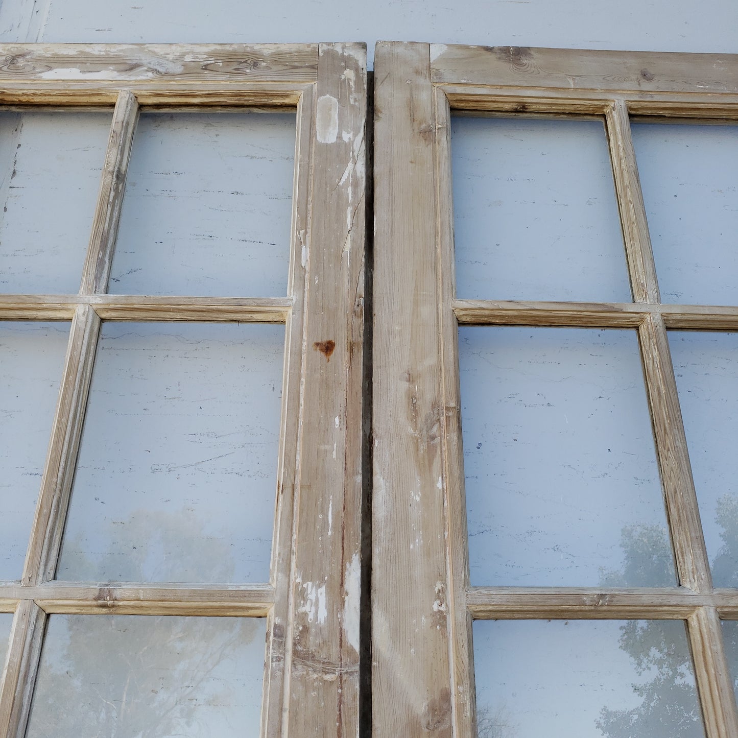 Pair of Painted Wood 10 Lite Doors