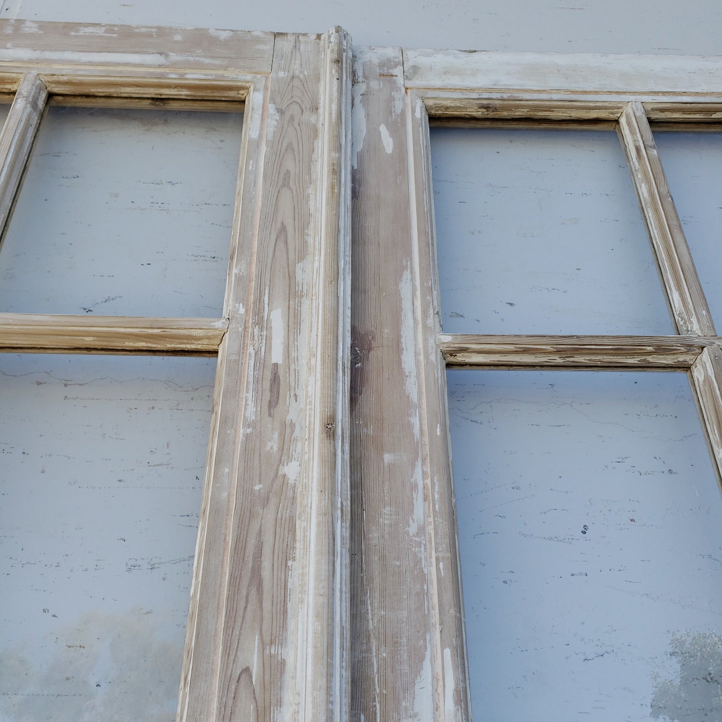 Pair of Painted Wood 10 Lite Doors