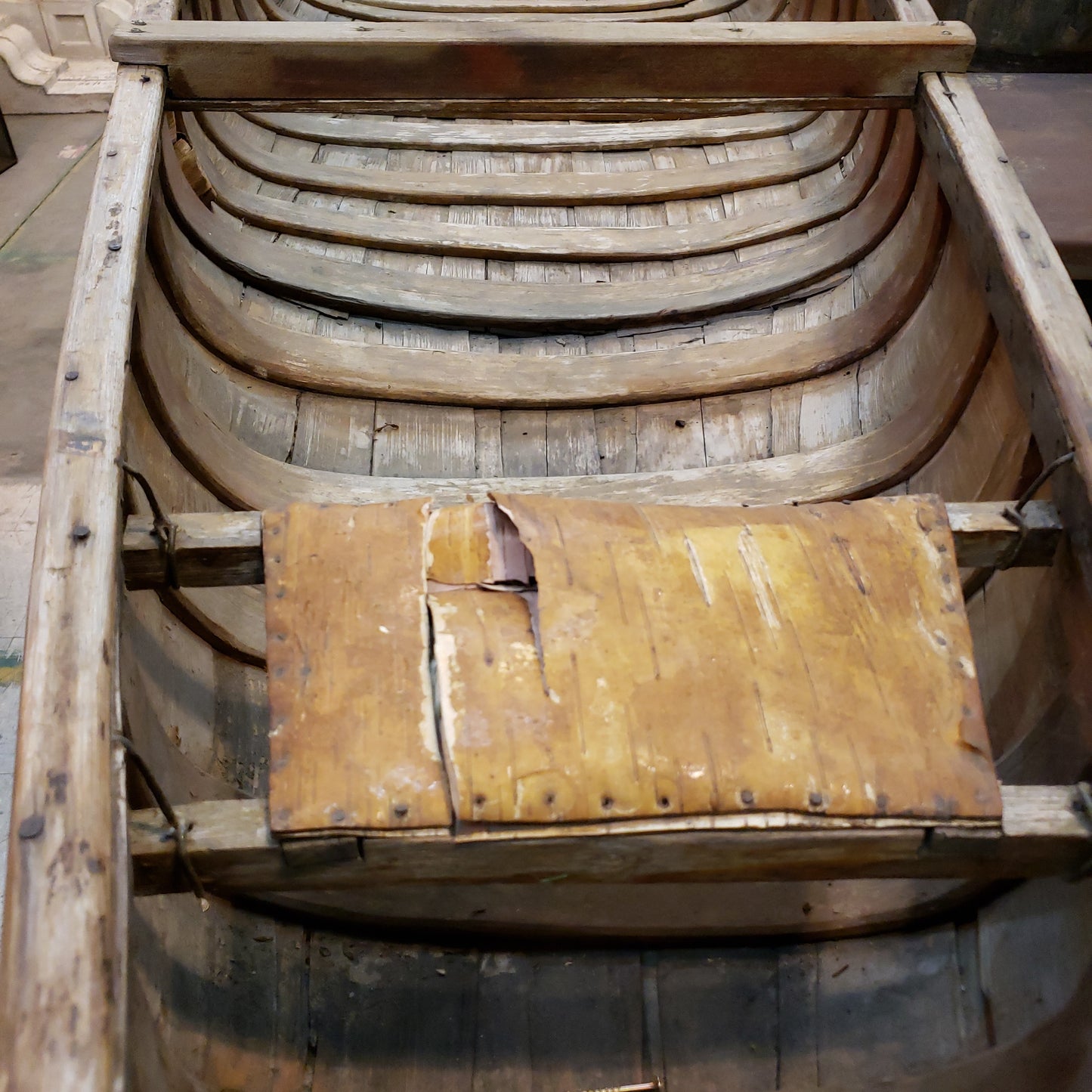 Repurposed Antique Birch Bark Canoe
