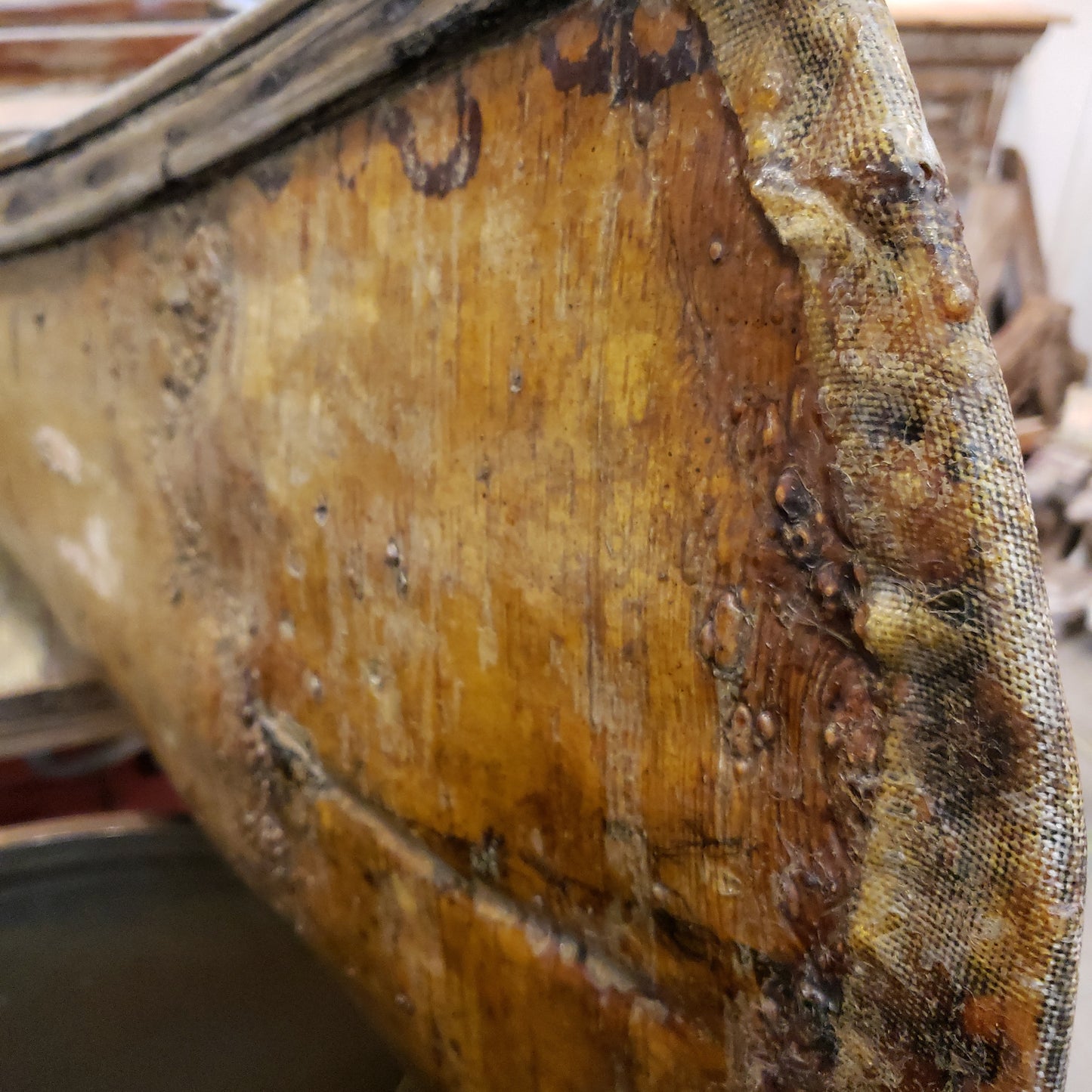 Repurposed Antique Birch Bark Canoe