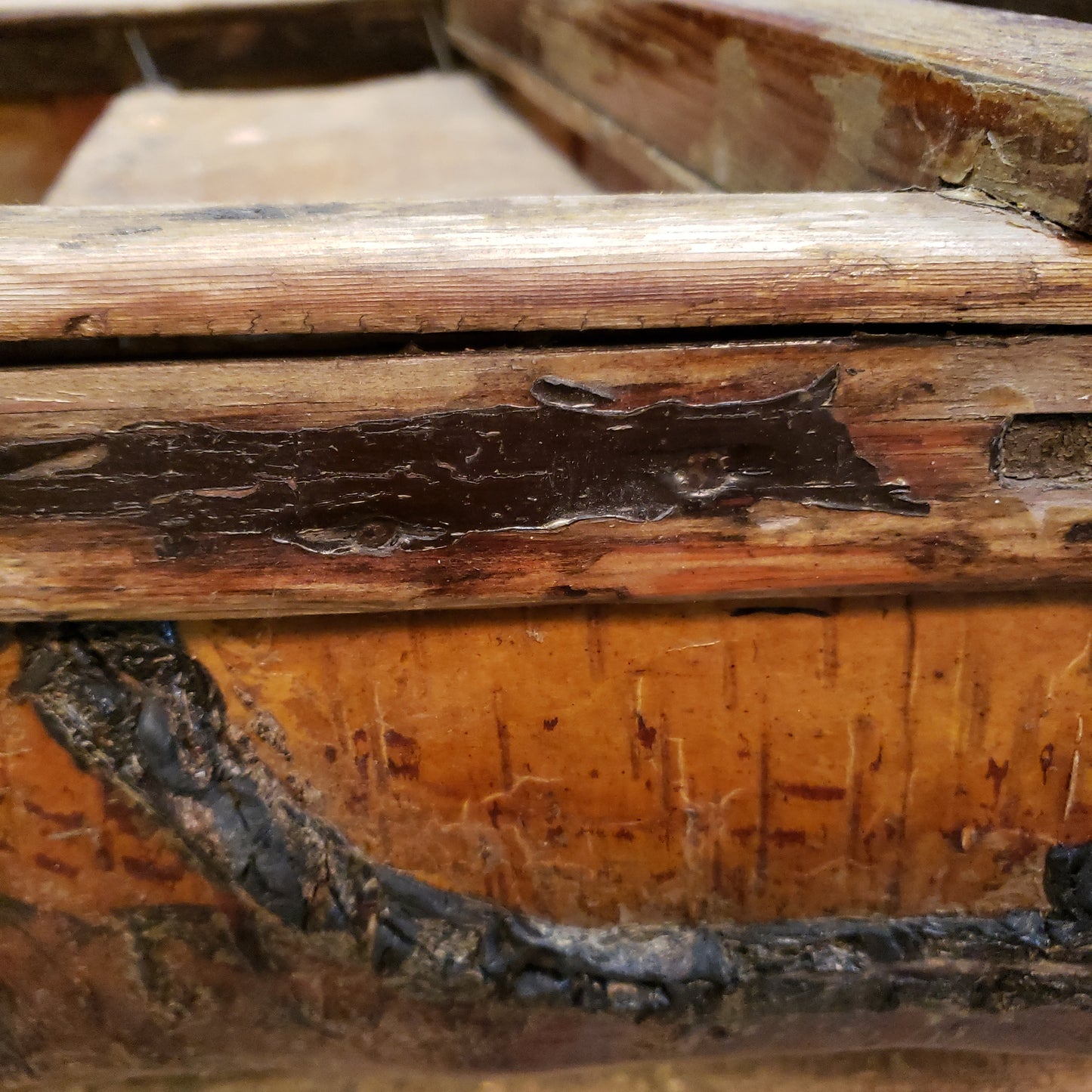 Repurposed Antique Birch Bark Canoe