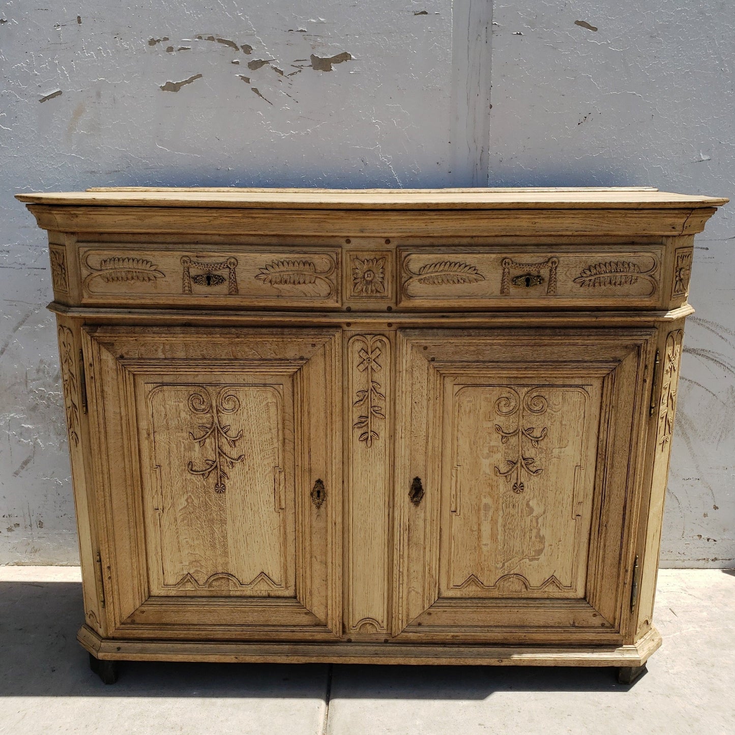 Bleached French Antique Sideboard